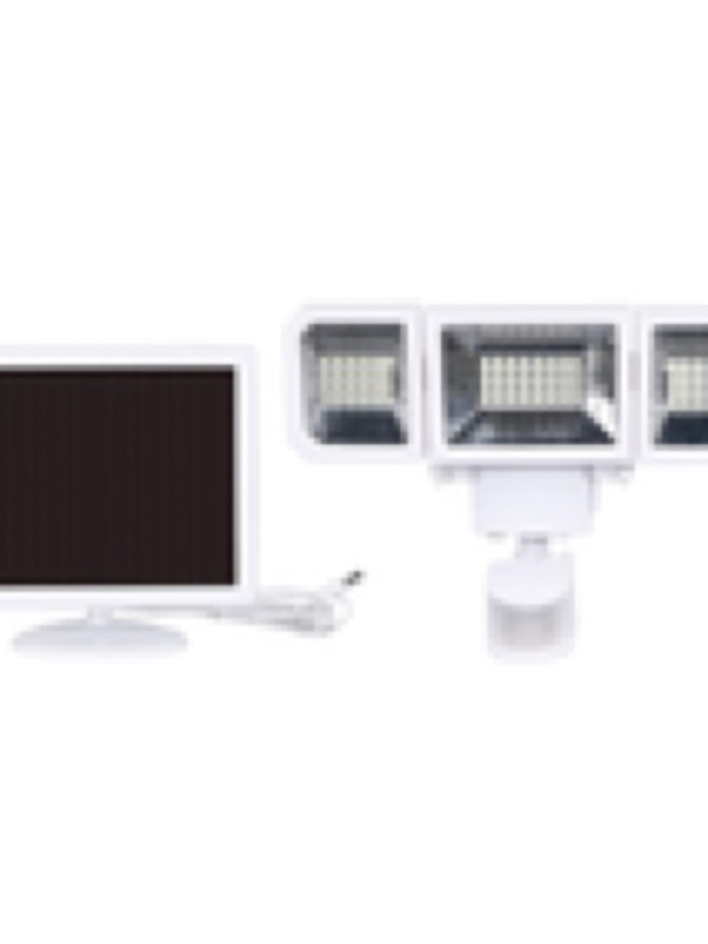 White Triple-Head LED Outdoor Security Floodlight with Motion Sensor